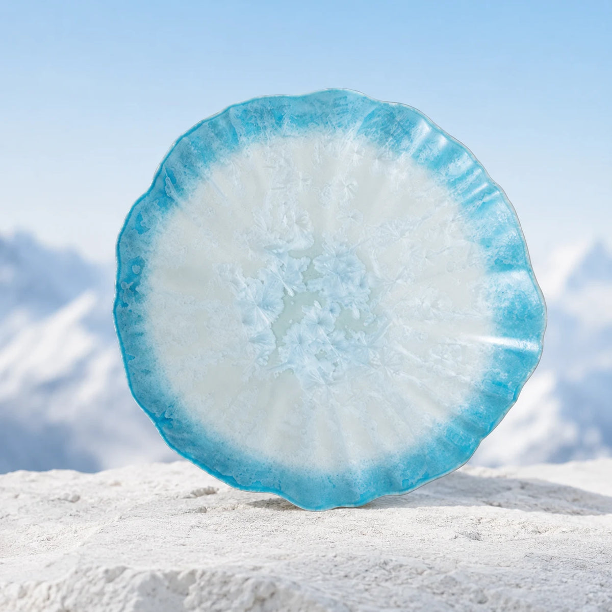Winter Bloom Ceramic Dinner Plate by Ertha Home